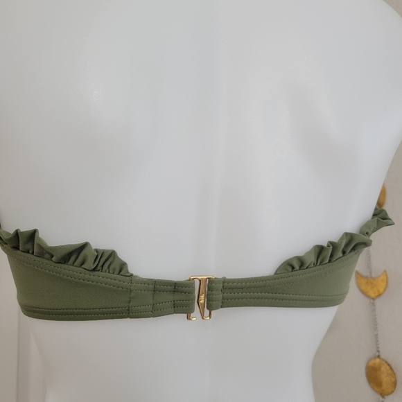 MICHAEL Michael Kors Bikini Top Olive Green Ruffle Small NWOT - Picture 3 of 15
